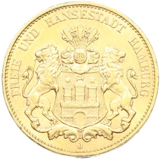 Монета 20 марок 1913 года J Германия (Гамбург) (аверс)