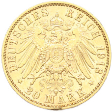 Монета 20 марок 1913 года J Германия (Гамбург) (реверс)