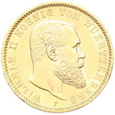 Монета 20 марок 1894 года F Германия (Вюртемберг) (аверс)