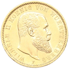 Монета 20 марок 1894 года F Германия (Вюртемберг) (аверс)