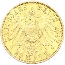Монета 20 марок 1897 года A Германия (Пруссия) (реверс)