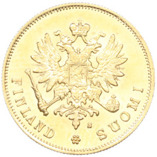 Монета 10 марок 1882 года Русская Финляндия (реверс)