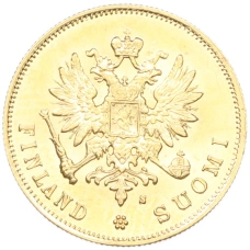 Монета 10 марок 1882 года Русская Финляндия (реверс)