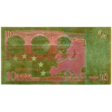 Сувенирная банкнота 10 евро (реверс)