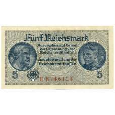 Банкнота 5 рейхмарок 1940 года Германия (Для оккупированных территорий) (аверс)