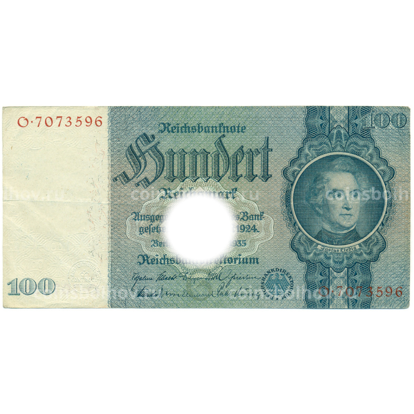 Банкнота 100 рейхсмарок 1935 года Германия