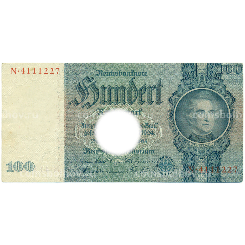 Банкнота 100 рейхсмарок 1935 года Германия