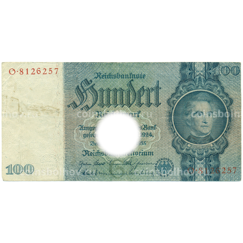 Банкнота 100 рейхсмарок 1935 года Германия