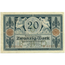 Банкнота 20 марок 1915 года Германия
