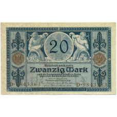 Банкнота 20 марок 1915 года Германия