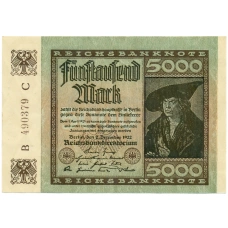 Банкнота 5000 марок 1922 года Германия