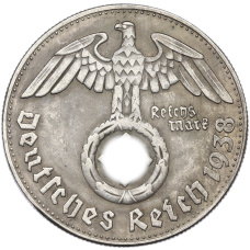 Жетон (медаль) 5 рейхсмарок 1938 года Германия «Адольф Гитлер» (Копия) (аверс)