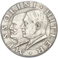 Жетон (Медаль) 1938 года Германия «Муссолини и Гитлер» (Копия) (аверс)