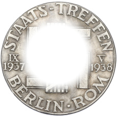 Жетон (Медаль) 1938 года Германия «Муссолини и Гитлер» (Копия) (реверс)