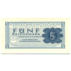 Банкнота 5 рейхсмарок 1944 года Германия (Вооруженные силы Германии)