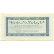Банкнота 5 рейхсмарок 1944 года Германия (Вооруженные силы Германии) (вид 2)