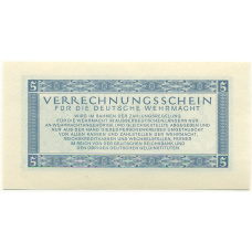 Банкнота 5 рейхсмарок 1944 года Германия (Вооруженные силы Германии) (вид 2)