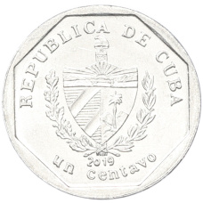 Монета 1 сентаво 2019 года Куба (реверс)