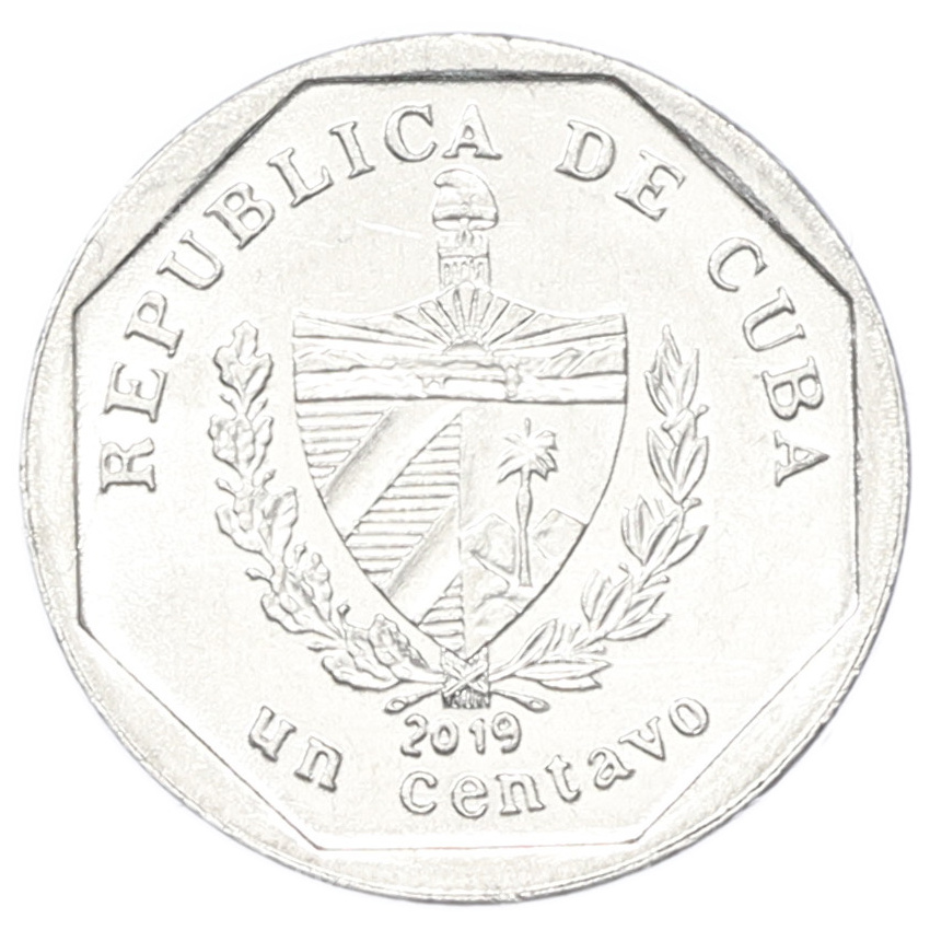 Монета 1 сентаво 2019 года Куба (вид 2)
