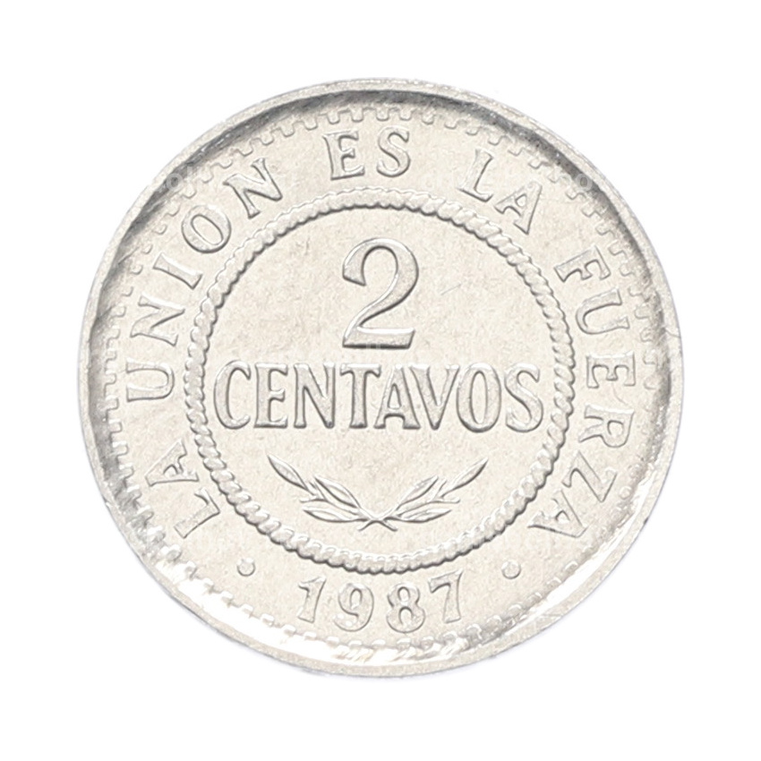 Монета 2 сентаво 1987 года Боливия