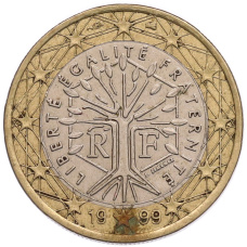 Монета 1 евро 1999 года Франция (аверс)