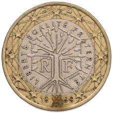 Монета 1 евро 1999 года Франция (аверс)