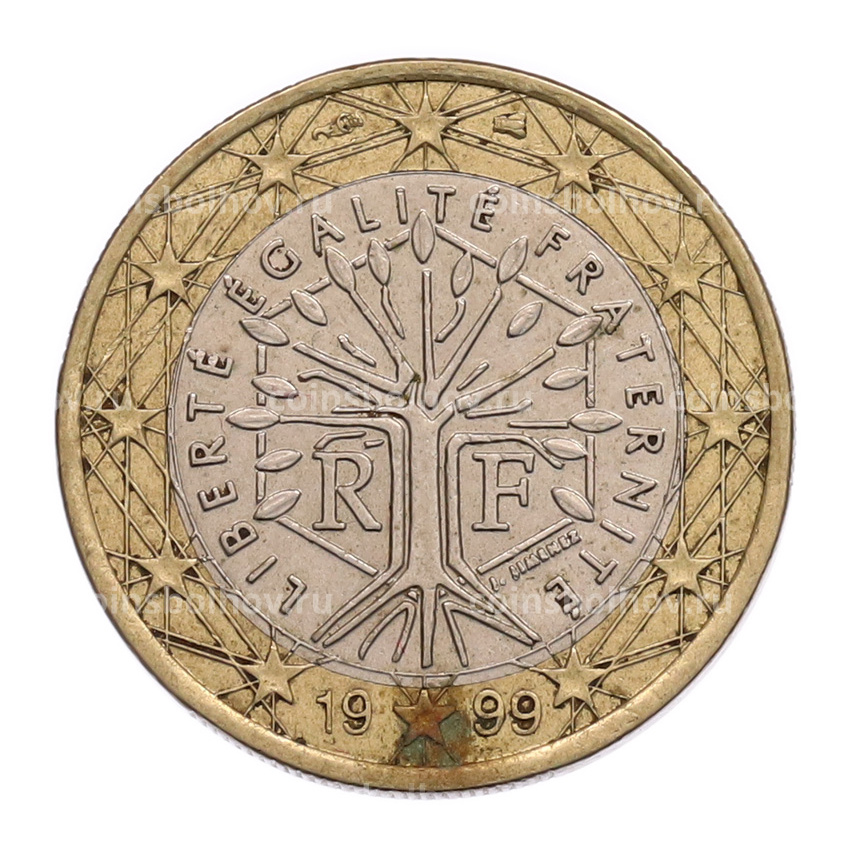 Монета 1 евро 1999 года Франция
