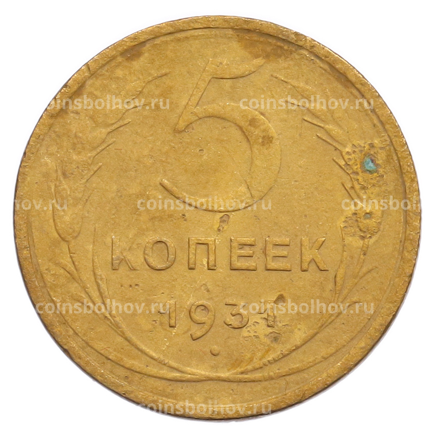 Монета 5 копеек 1931 года
