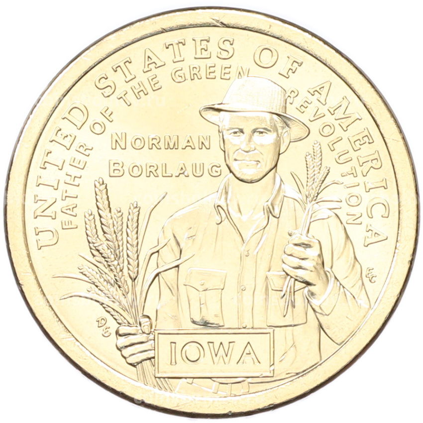 Монета 1 доллар 2026 года P США «Американские инновации — Айова. Норман Борлоуг (отец Зеленой революции)»