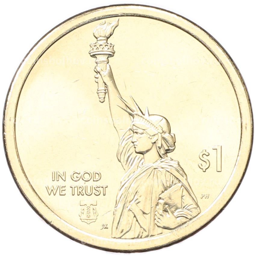 Монета 1 доллар 2026 года P США «Американские инновации — Айова. Норман Борлоуг (отец Зеленой революции)» (вид 2)