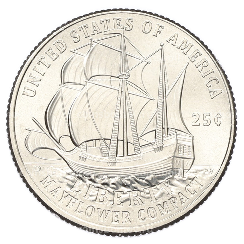 Монета 1/4 доллара (25 центов) 2026 года P США «250 лет независимости США — Мейфлауэр»
