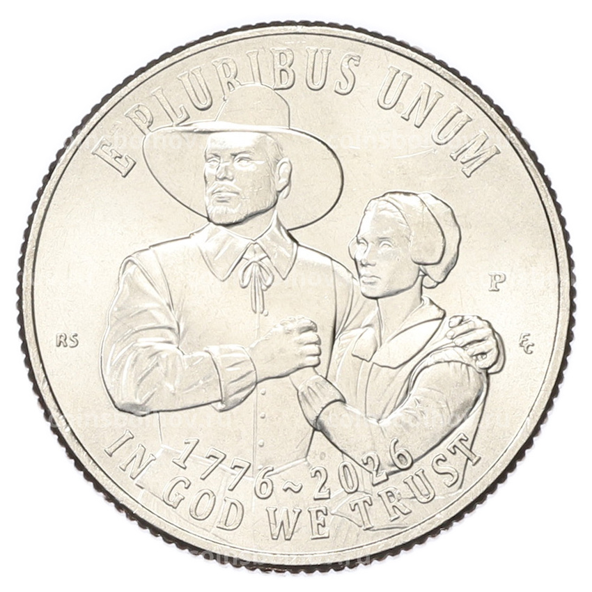 Монета 1/4 доллара (25 центов) 2026 года P США «250 лет независимости США — Мейфлауэр» (вид 2)