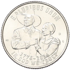 Монета 1/4 доллара (25 центов) 2026 года D США «250 лет независимости США — Мейфлауэр» (реверс)