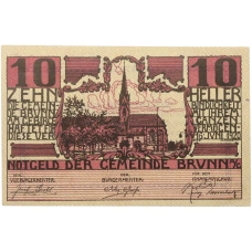 Банкнота 10 геллеров 1920 года Австрия — город Брунн-ам-Гебирге (Нотгельд) (аверс)