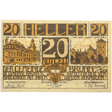 Банкнота 20 геллеров 1920 года Австрия — город Брунн-ам-Гебирге (Нотгельд) (аверс)