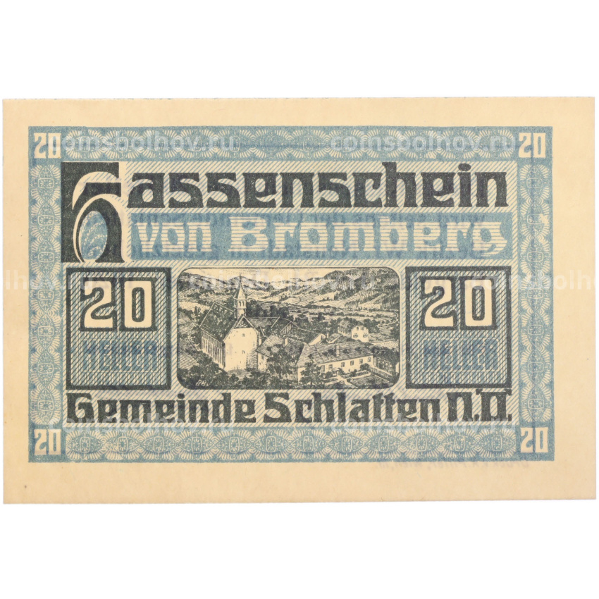 Банкнота 20 геллеров 1920 года Австрия — город Шлаттен (Нотгельд)