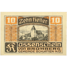 Банкнота 10 геллеров 1920 года Австрия — община Шлаттен (Нотгельд)