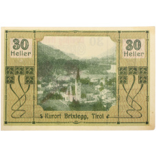 Банкнота 30 геллеров 1920 года Австрия — община Брикслегг в Тироле (Нотгельд) (реверс)