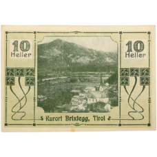 Банкнота 10 геллеров 1920 года Австрия — община Брикслегг в Тироле (Нотгельд) (вид 2)
