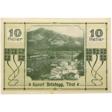 Банкнота 10 геллеров 1920 года Австрия — община Брикслегг в Тироле (Нотгельд) (реверс)