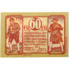 Банкнота 60 геллеров 1921 года Австрия — община Лофер в Зальцбурге (Нотгельд) (вид 2)