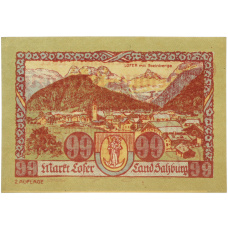 Банкнота 99 геллеров 1921 года Австрия — община Лофер в Зальцбурге (Нотгельд)