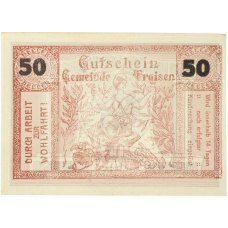 Банкнота 50 геллеров 1920 года Австрия — община Трайзен (Нотгельд) (вид 2)