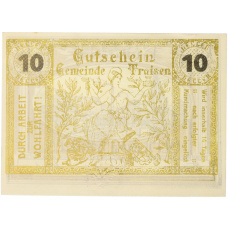 Банкнота 10 геллеров 1920 года Австрия — община Трайзен (Нотгельд) (вид 2)
