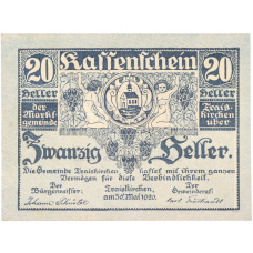 Банкнота 20 геллеров 1920 года Австрия — город Трайскирхен (Нотгельд) (аверс)