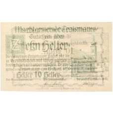 Банкнота 10 геллеров 1920 года Австрия — город Трайсмауэр (Нотгельд)
