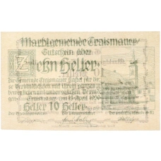 Банкнота 10 геллеров 1920 года Австрия — город Трайсмауэр (Нотгельд) (аверс)