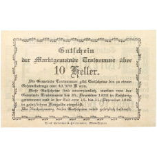 Банкнота 10 геллеров 1920 года Австрия — город Трайсмауэр (Нотгельд) (вид 2)