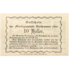 Банкнота 10 геллеров 1920 года Австрия — город Трайсмауэр (Нотгельд) (реверс)
