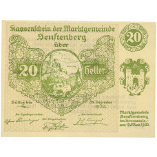 Банкнота 20 геллеров 1920 года Австрия — община Зенфтенберг (Нотгельд) (аверс)